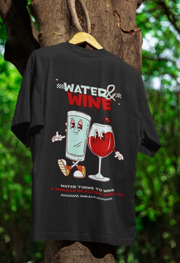 Camiseta "Water & Wine" - Preta